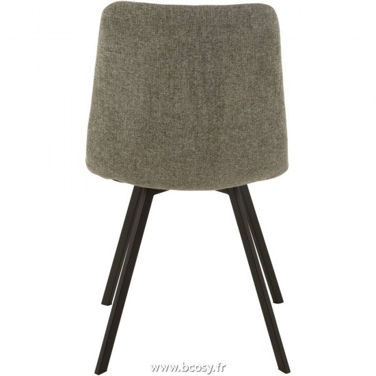 Jolipa J Line Jline Chaise Babette Textile Metal Gris