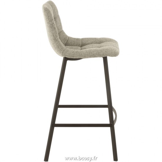 J-Line chaises tabourets de bar Jolipa J Line Jline Chaise De Bar Stephane Textile Metal Gris