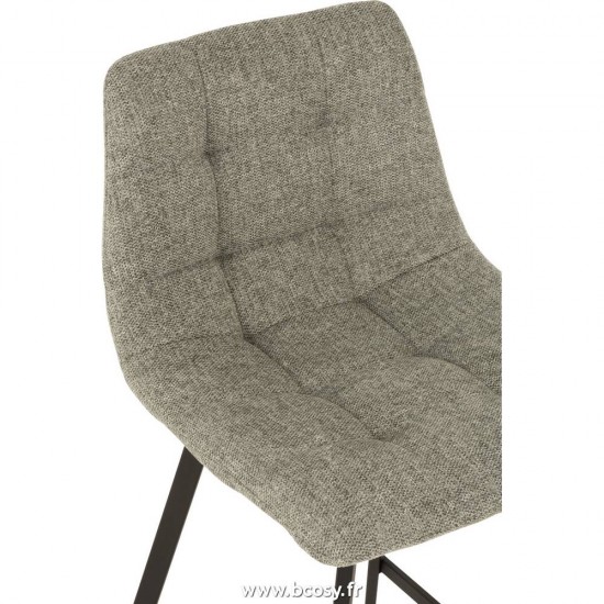 J-Line chaises tabourets de bar J Line Chaise De Bar Stephane Textile Metal Gris