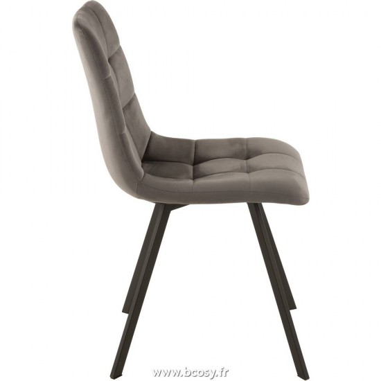 J-Line chaises de repas Jolipa J Line Jline Chaise Morgan Textile Metal Gris