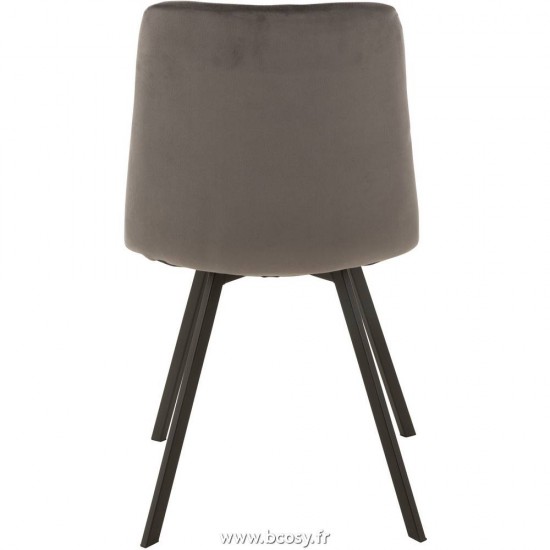 Jolipa J Line Jline Chaise Morgan Textile Metal Gris