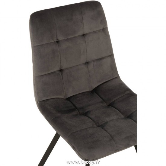 J-Line chaises de repas J Line Chaise Morgan Textile Metal Gris