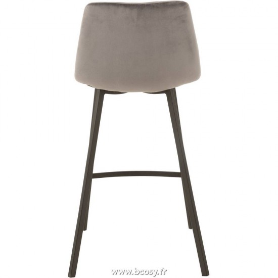 Jolipa J Line Jline Chaise De Bar Olivier Textile Metal Gris