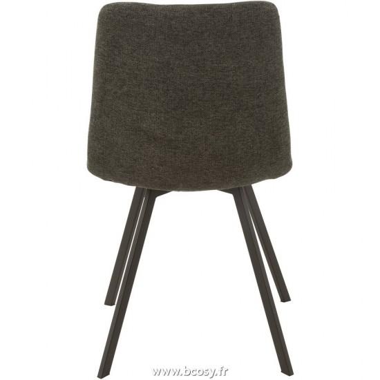 Jolipa J Line Jline Chaise Babette Textile Metal Gris Fonce
