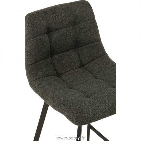 J-Line chaises tabourets de bar J Line Chaise De Bar Stephane Textile Metal Gris Fonce