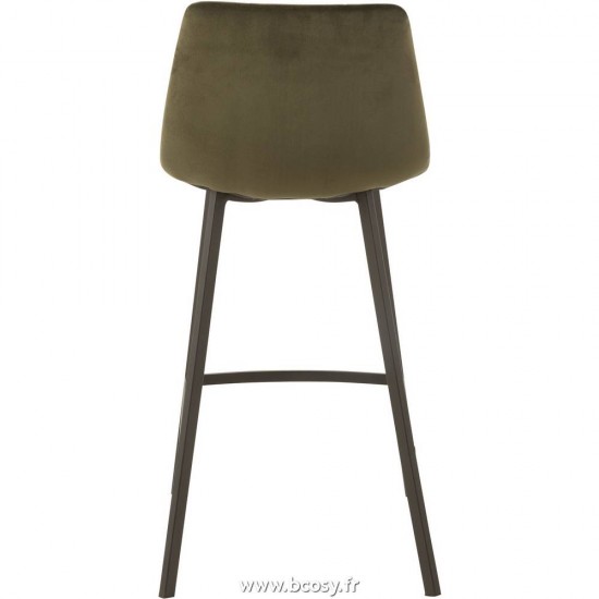Jolipa J Line Jline Chaise De Bar Olivier Textile Metal Vert Fonce