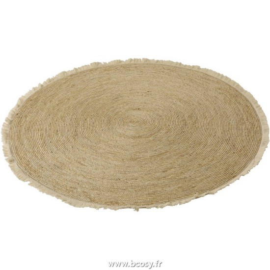 J-Line tapis moquettes Jolipa Jline Tapis Floche Ecorce De Mais Coton Beige Blanc