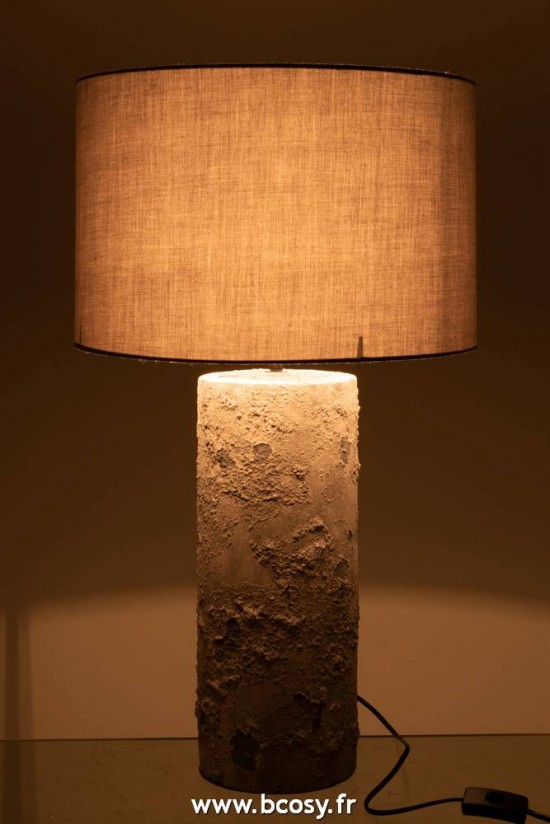 J-Line Éclairage Armatures Luminaires D'intérieur Pieds De Lampe Avec Abat Jour Lampes De Table Jolipa J Line Jline Lampe Abat Jour Greta Beton Gris Large