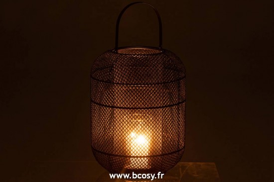 J-Line lanternes photophores Jolipa J Line Jline Lanterne Donny Metal Noir