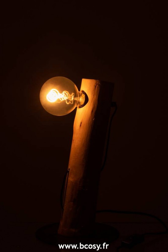 J-Line Éclairage Armatures Luminaires D'intérieur Pieds De Lampe Avec Abat Jour Lampes De Table Jolipa J Line Jline Lampe Silas Inclinee Bois De Berangan Naturel