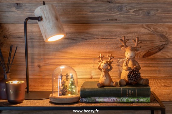 Jolipa J Line Jline Lampe De Bureau Silas Bois De Berangan Naturel