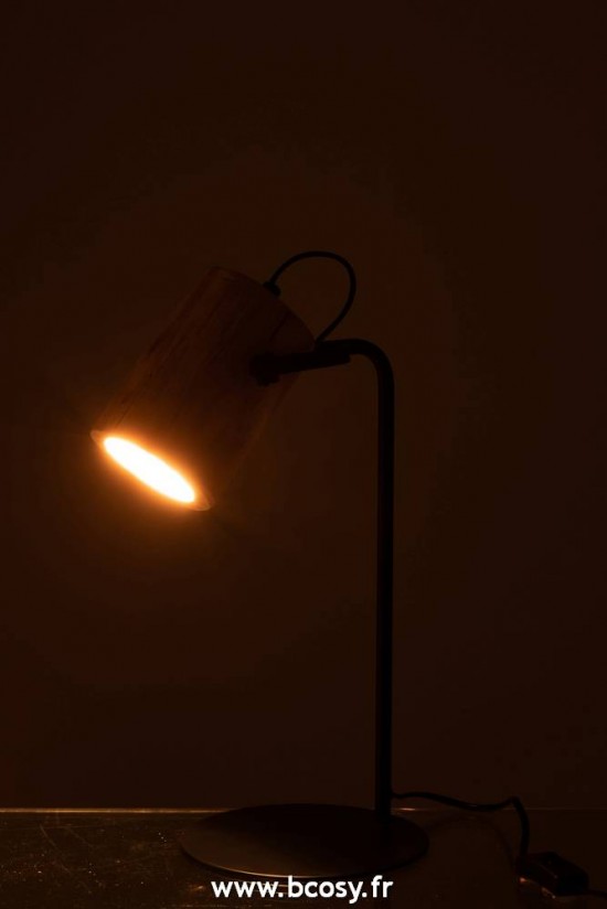 J-Line Éclairage Armatures Luminaires D'intérieur Pieds De Lampe Avec Abat Jour Lampes De Table Jolipa J Line Jline Lampe De Bureau Silas Bois De Berangan Naturel