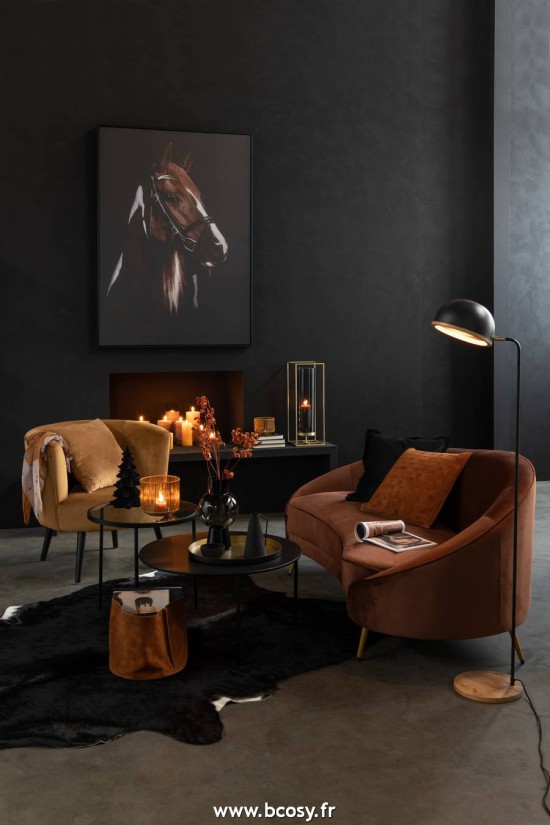 J-Line Lampada Da Terra Evy Ferro/Legno Nero/Naturale