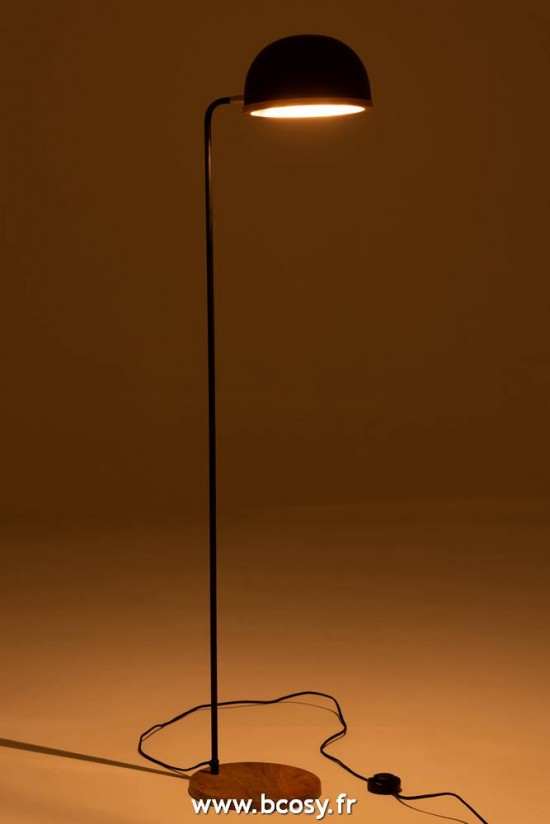 J-Line Lampadaires Lampes Raides Debouts Sur Pied De Sol Jolipa J Line Jline Lampe Evy Metal Bois Noir Naturel