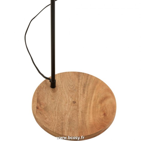 Jolipa J Line Jline Lampe Evy Metal Bois Noir Naturel