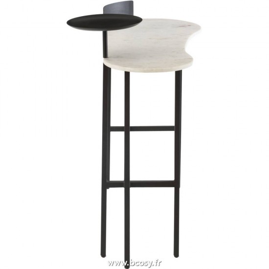 J-Line tables de drapier murales Jolipa J Line Jline Console Marbre Metal Blanc Noir