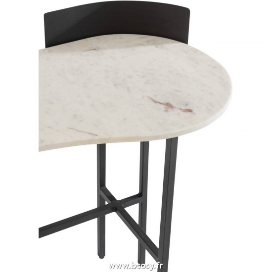 J-Line Console Marmo/Ferro Bianco/Nero