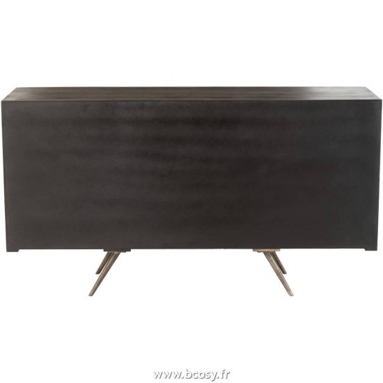 Jolipa J Line Jline Armoire Basse Ethnique 2 Portes 6 Tiroirs Bois De Manguier Marron