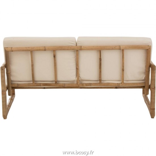 Jolipa Jline Fauteuil 2 Personnes Bambou Textile Naturel Blanc