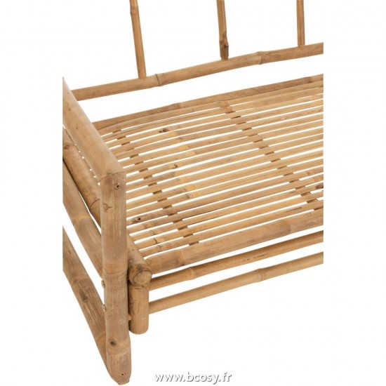 J-Line Sillon 2 Personas Bambu + Textil Natural/Blanco