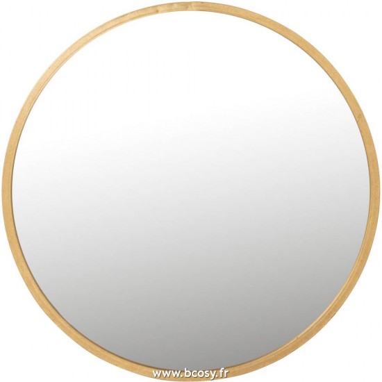 J Line Miroir Mona Rond Metal Verre Or Large L80xB80xH3 cm Jline 15877 by Jolipa 15877