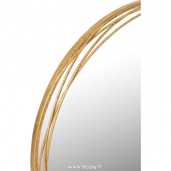 J-Line miroirs Jolipa J Line Jline Miroir Aurora Rond Metal Verre Or Medium