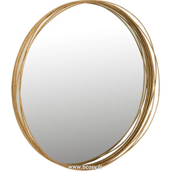 J Line Miroir Aurora Rond Metal Verre Or Medium L90xB90xH10 cm Jline 15880 by Jolipa 15880