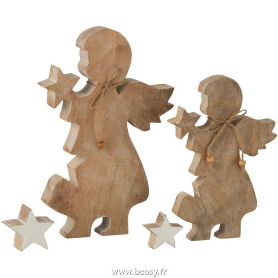 Jolipa J Line Jline Ange Etoile Bois De Manguier Blanc Wash Blanc Large