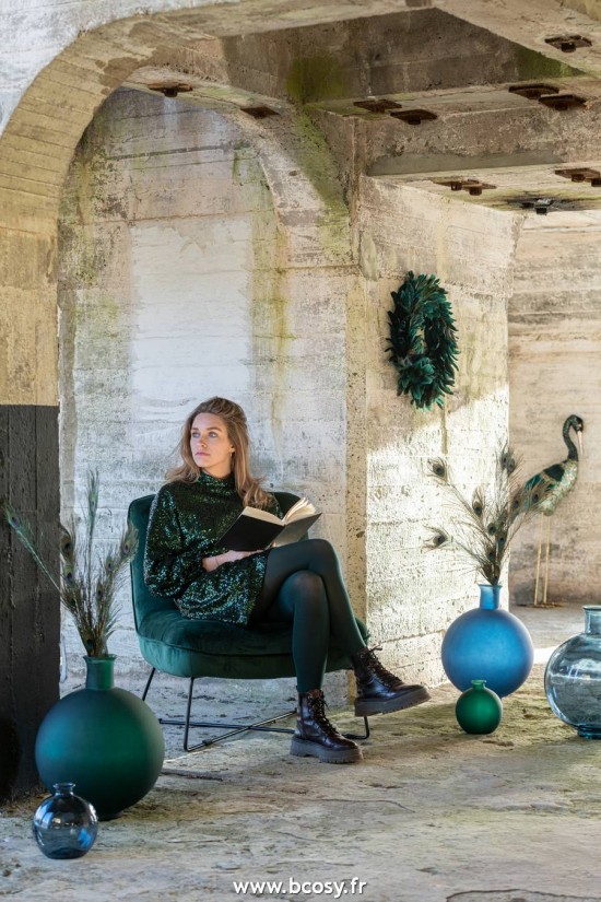 Jolipa J Line Jline Vase Boule Verre Mat Vert Small