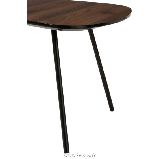Jolipa Jline Table De Salon Petite Arrondie Triangulaire Bois Tea Tree Marron