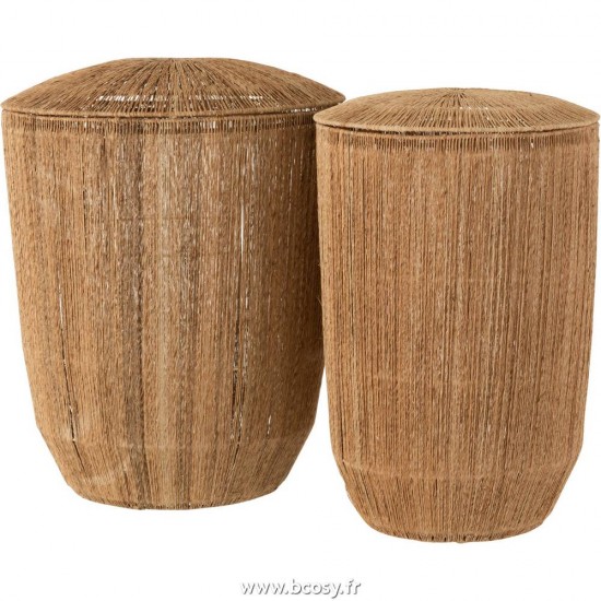 J Line Set 2 Paniers Dantya Allongés Jute Naturel 64 Jline 1604 by Jolipa 1604