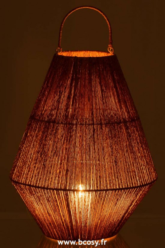 J-Line lanternes photophores Jolipa Jline Lanterne Dantya Jute Naturel