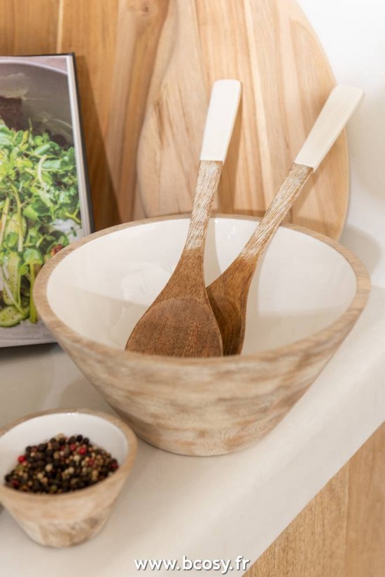 Jolipa Jline Bol Bois De Manguier Blanc Large