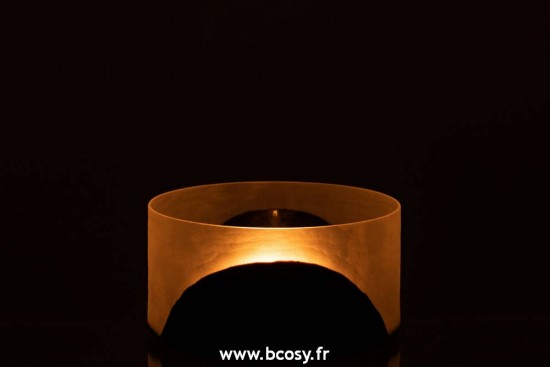 J-Line vases Jolipa J Line Jline Vase Circulo Plat Verre Noir Transparent