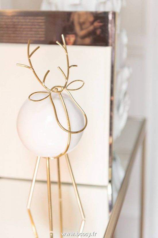 Jolipa J Line Jline Renne Moderne Porcelaine Blanc Or Large