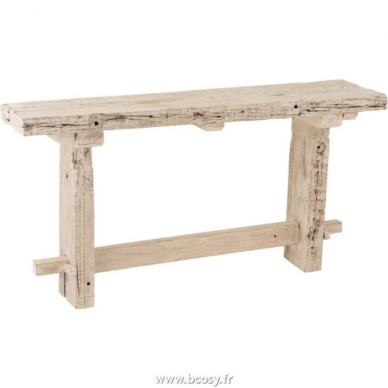 J Line Console Brut Bois Recyclé Blanc Délavé 150 Jline 1683 by Jolipa 1683