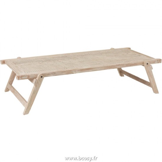 J Line Table Lit Militaire Bois Recyclé Blanc Délavé 175 Jline 1684 by Jolipa 1684