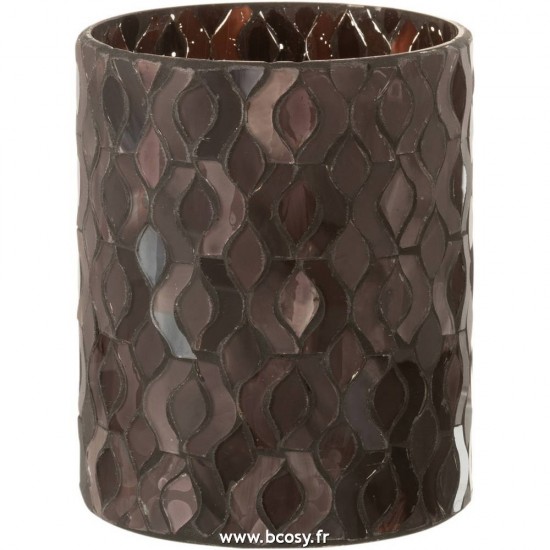 J Line Photophore Motifs Verre Rose Fonce Small L10xB10xH13 cm Jline 16865 by Jolipa 16865