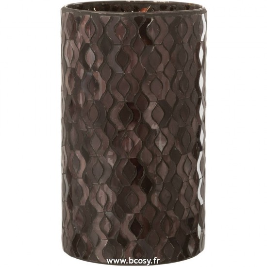 J Line Photophore Motifs Verre Rose Fonce Large L13xB13xH23 cm Jline 16867 by Jolipa 16867