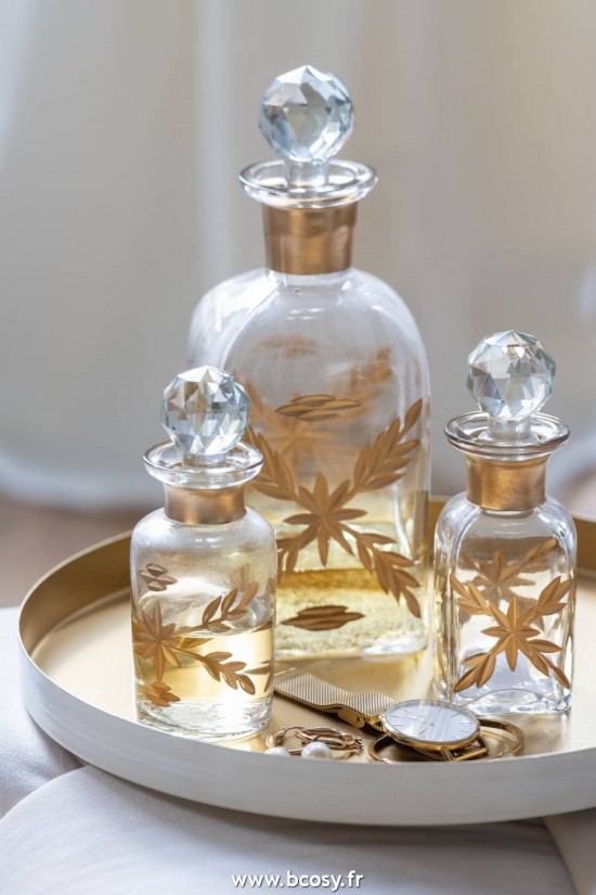 Jolipa J Line Jline Carafe Chloe Carre Verre Transparent Or