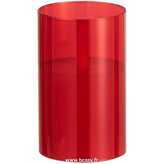 J Line Lampe Led Brillante Verre Rouge Small L8xB8xH13 cm Jline 16985 by Jolipa 16985