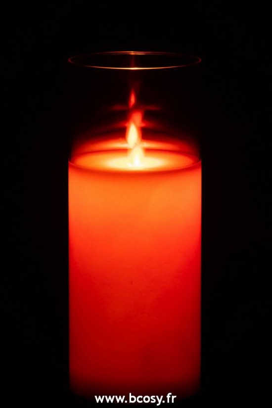 J-Line bougies Jolipa J Line Jline Lampe Led Brillante Verre Rouge Large