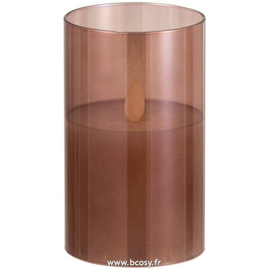 J Line Lampe Led Brillante Verre Brun Small L8xB8xH13 cm Jline 16988 by Jolipa 16988