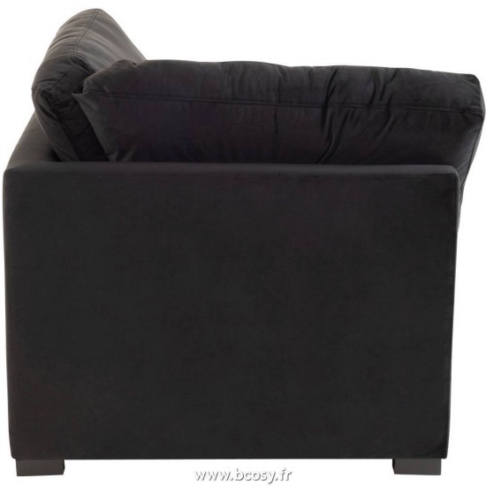 J-Line sièges canapes salons de coin Jolipa J Line Jline Fauteuil Coin Velours Noir