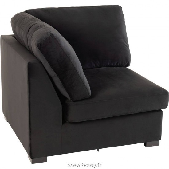 J Line Fauteuil Coin Velours Noir L106xB106xH68 cm Jline 17112 by Jolipa 17112