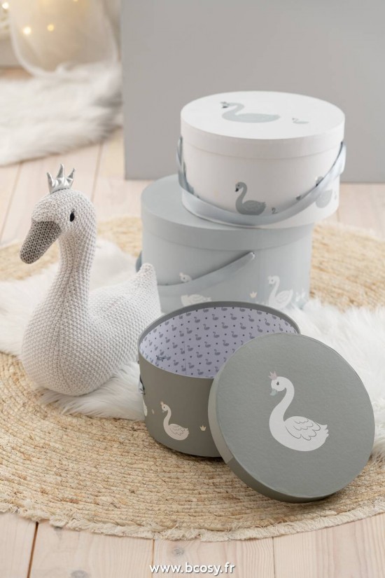 Jolipa J Line Jline Cygne Mini Polyester Blanc Gris Small