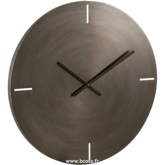 J Line Horloge Ronde Metal Gris Fonce Large L77xB77xH4 cm Jline 17197 by Jolipa 17197