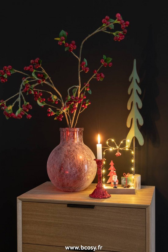 Jolipa J Line Jline Branche Baies Fines Plastique Rouge Vert Medium