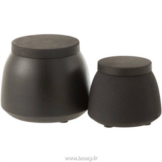 J-Line pots a de provision Jolipa J Line Jline Pot A Provision Metal Brillant Noir Large