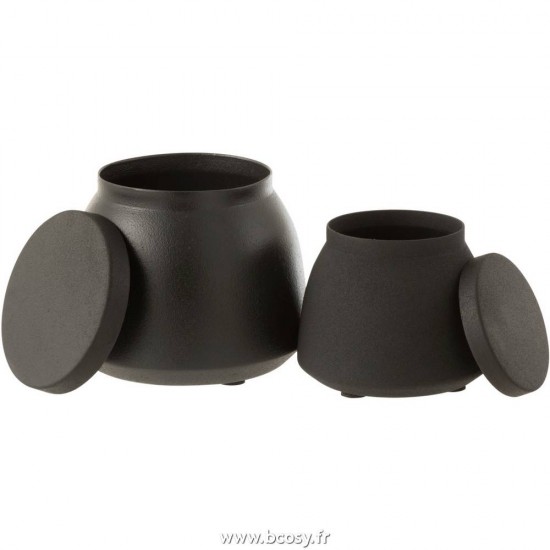 Jolipa J Line Jline Pot A Provision Metal Brillant Noir Large